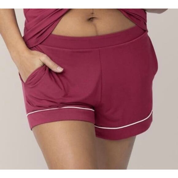 Kindred Bravely Clea Bamboo Pajama Shorts Maroon XL - Picture 1 of 5